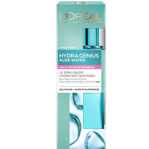 L'Oréal Paris Hydra Genius Hydratant Liquide Visage 72h pour Peaux Sèches et Sensibles - 70ml