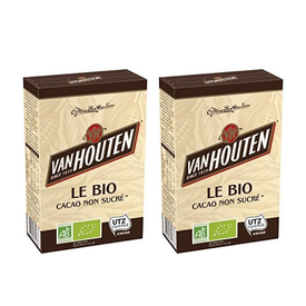 Van Houten Le Bio - Cacao en Poudre Non Sucré pour Boissons - lot de 2