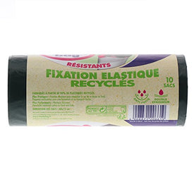 cofresco Handy Bag 10 Sacs Poubelle 50 L, Poignées Coulissantes, Fixation Élastique, Recyclés, Résistant, Anti-Fuites, 68 x 73 cm, Vert Foncé, Opaque lot de 3 - Nature Linking