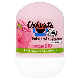 Ushuaïa - Déodorant Femme Bille Bio Parfum Hibiscus Du Burkina Faso Efficacité 24h - 50 ml - Lot de 3 - Nature Linking