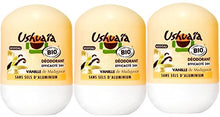 Charger l&#39;image dans la galerie, Ushuaïa - Déodorant Femme Bille Polynésie Parfum Vanille Bio Efficacité 24h - 50 ml - Lot de 3 - Nature Linking