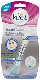 Veet - Cire Froide Visage Précision et Soin - Peaux Sensibles  - 20 utilisations - Nature Linking