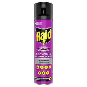Raid Aérosol Insectes Volants et Rampants, Parfum Léger, Usage Intérieur et Extérieur, Insecticide, 400 ml - Nature Linking