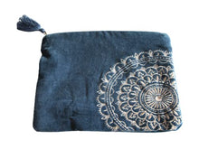 Charger l&#39;image dans la galerie, Trousse Maquillage en Velours pour rangezr cosmétiques - 26*20 cm - Bleu