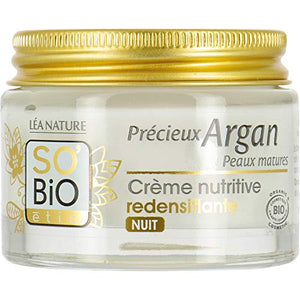 SO'BIO ÉTIC Crème Nutritive Redensifiante Nuit Précieux Argan Peaux Matures - Nature Linking