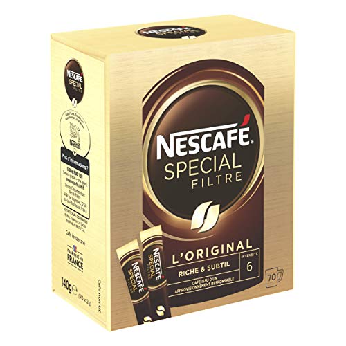 Nescafé Spécial Filtre - Café Soluble - Boîte de 70 Sticks - Nature Linking