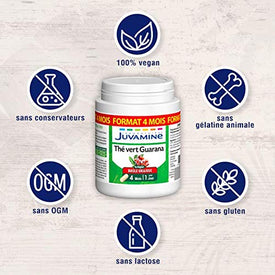 Juvamine BRULE GRAISSE - THE VERT GUARANA 1600mg, MAXI FORMAT 120 gélules - Nature Linking