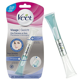 Veet - Cire Froide Visage Précision et Soin - Peaux Sensibles  - 20 utilisations - Nature Linking