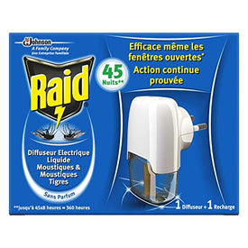 Raid Diffuseur Electrique Liquide Anti-Moustiques 45 Nuits 1 Diffuseur + 1 Recharge 27ml - Nature Linking