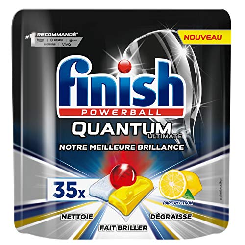 Finish Pastilles Lave-Vaisselle Powerball Quantum Ultimate Citron - 35 Tablettes Lave-Vaisselle - Nature Linking