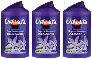 Ushuaïa - Douche Massage Délassante Relaxe à l'Huile Essentielle d'Ylang des Comores - 250 ml - Lot de 3 - Nature Linking