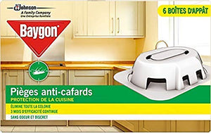 Baygon Pièges Anti-Cafard Boîtes d'Appât Efficacité 3 Mois Pack de 6 - Nature Linking