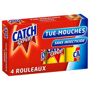 Catch Expert Papier Tue-Mouches 4 rouleaux - lot de 2