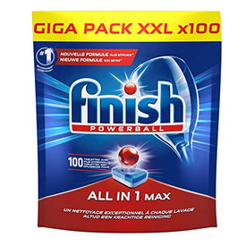 Finish Pastilles Lave-Vaisselle Powerball All in One Max - 100 Tablettes Lave-Vaisselle - Nature Linking