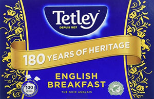 TETLEY Boîte de 100 sachets Tir Press sans Protect Arôme Thé Anglais Breakfast 200 g - Lot de 3 - Nature Linking