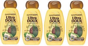 Garnier Ultra Doux À l'Huile d'Avocat et Beurre de Karité - Shampooing 400ML Cheveux Très Secs ou Frisés - Lot de 4 - Nature Linking