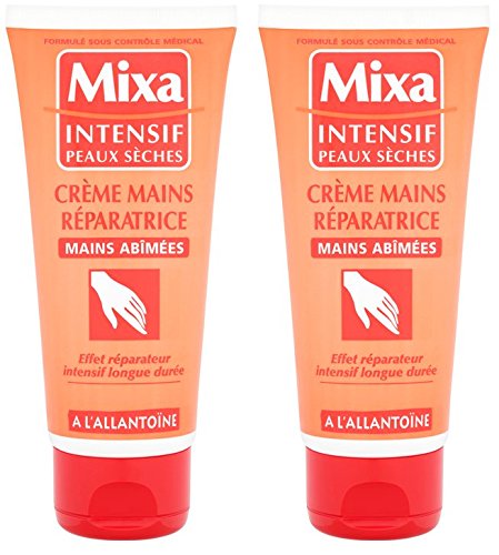 Mixa Intensif Peaux Sèches - Crème Mains Réparatrice Mains Abîmées à l'Allantoïne - 100 ml - Lot de 2 - Nature Linking
