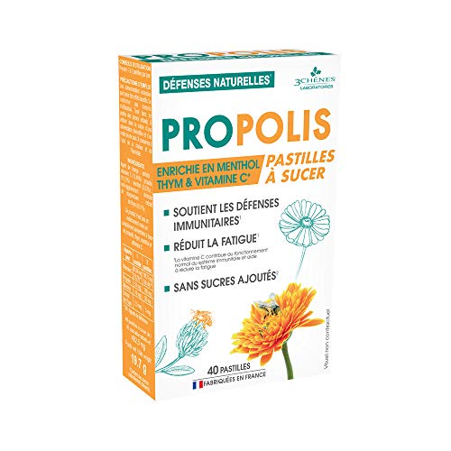 3 Chênes Propolis Pastilles à Sucer Adoucissantes & Calmantes - 40 pastilles - Nature Linking