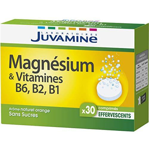 Juvamine MAGNESIUM + VITAMINES B6, B2, B1, 30 comprimés effervescents - Nature Linking