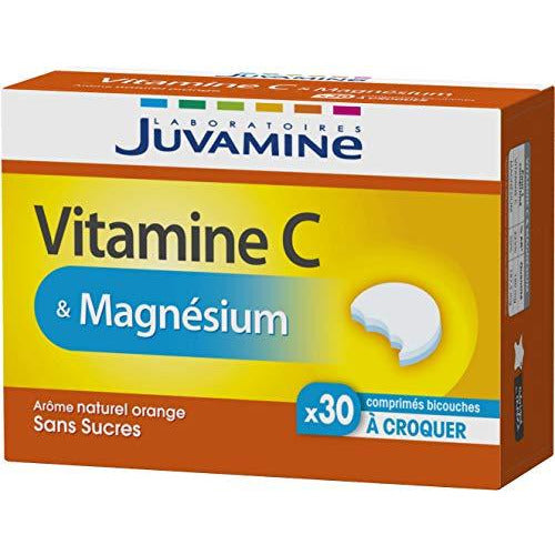 Juvamine VITAMINE C & MAGNESIUM, 30 comprimés à croquer - Nature Linking