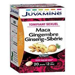 Juvamine TONIFIANT SEXUEL - MACA GINSENG GINGEMBRE, 40 comprimés - Nature Linking