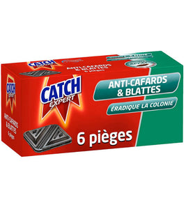 CATCH Expert Pièges Anti-Cafards & Blattes - 6 pièges contaminateurs