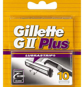 Gillette Lames de Rasoir Homme GII Plus Lubrastrip - 10 Lames de Recharges