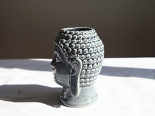 Charger l&#39;image dans la galerie, Cache-pot tête de bouddha en céramique couleur bleu- hauteur 20CM