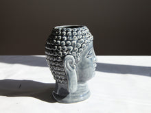 Charger l&#39;image dans la galerie, Cache-pot tête de bouddha en céramique couleur bleu- hauteur 20CM