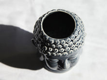 Charger l&#39;image dans la galerie, Cache-pot tête de bouddha en céramique couleur bleu- hauteur 20CM