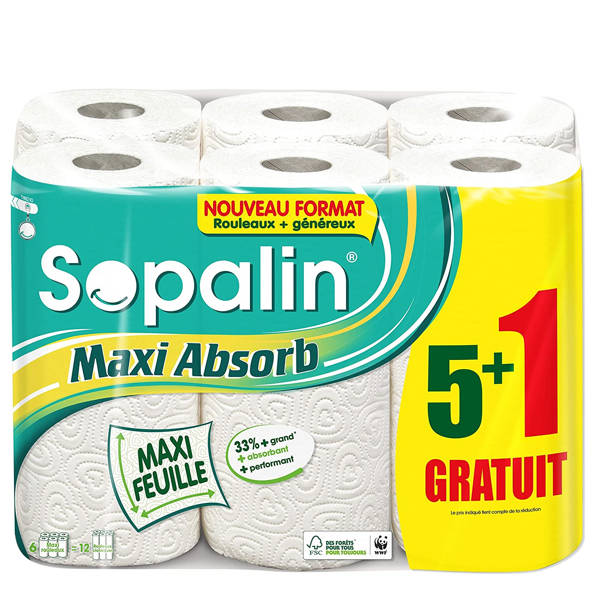 Sopalin Essuie-Tout Maxi Absorb 6 Rouleaux