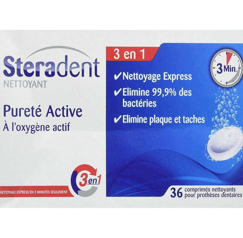 Stéradent - Comprimés Nettoyant Pureté Active - 3*36 Comprimés